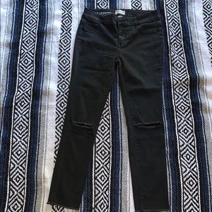 Blue Asphalt Ripped Black Jeggings from Wet Seal